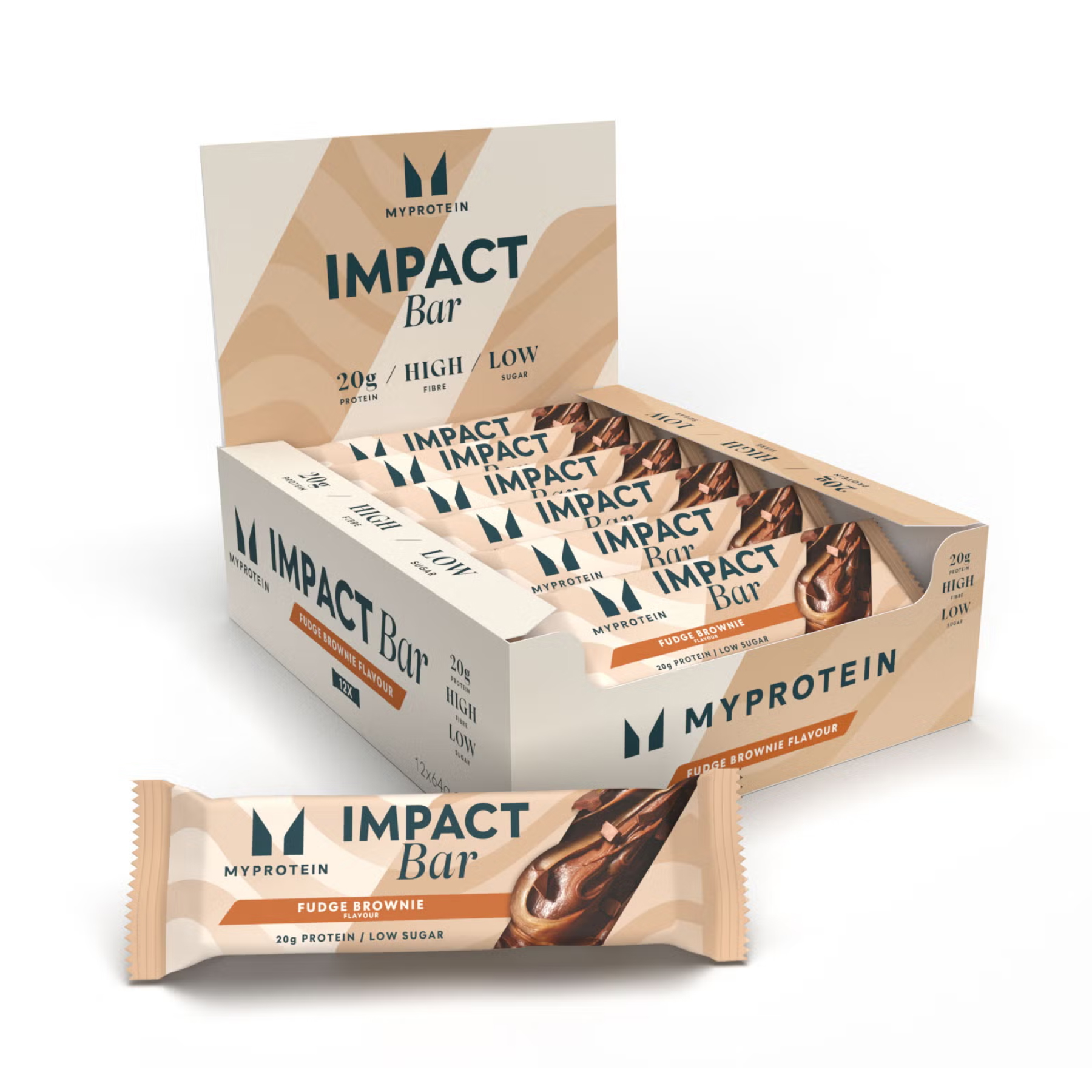 Impact Protein Bar - 12x64g Fudge Brownie фото1