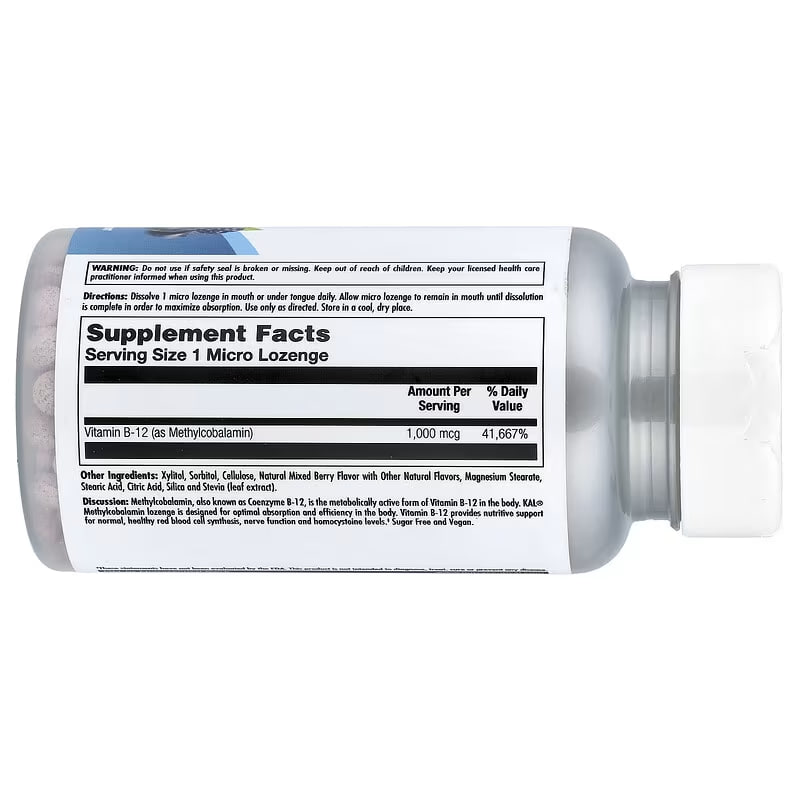 B12 Methylcobalamin 1000mcg - 60 lozenges Berry фото2