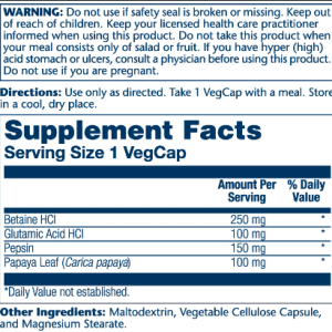 Betaine HCl 250mg - 180 vcaps фото2
