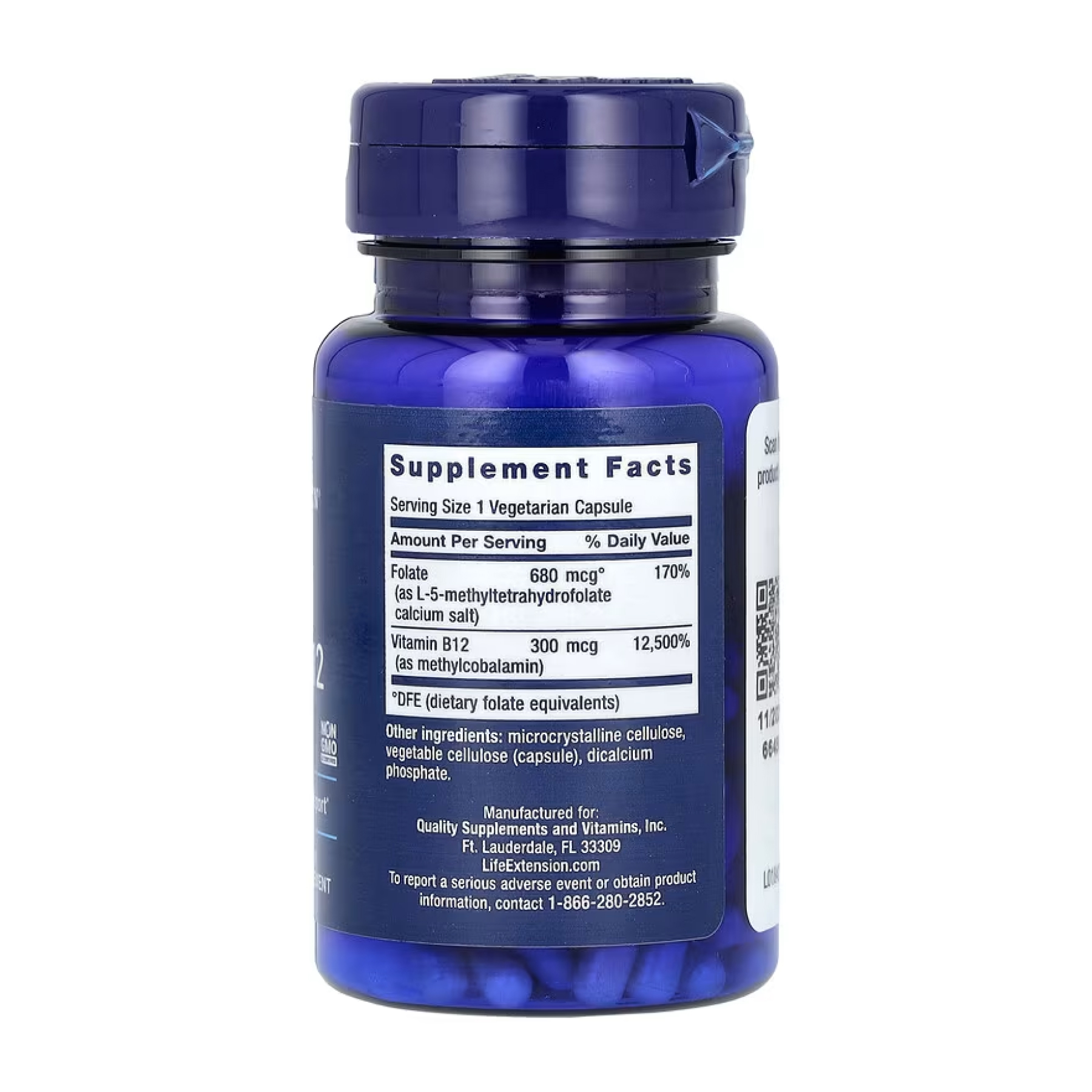 BioActive Folate & Vitamin B12 - 90 vcaps фото2
