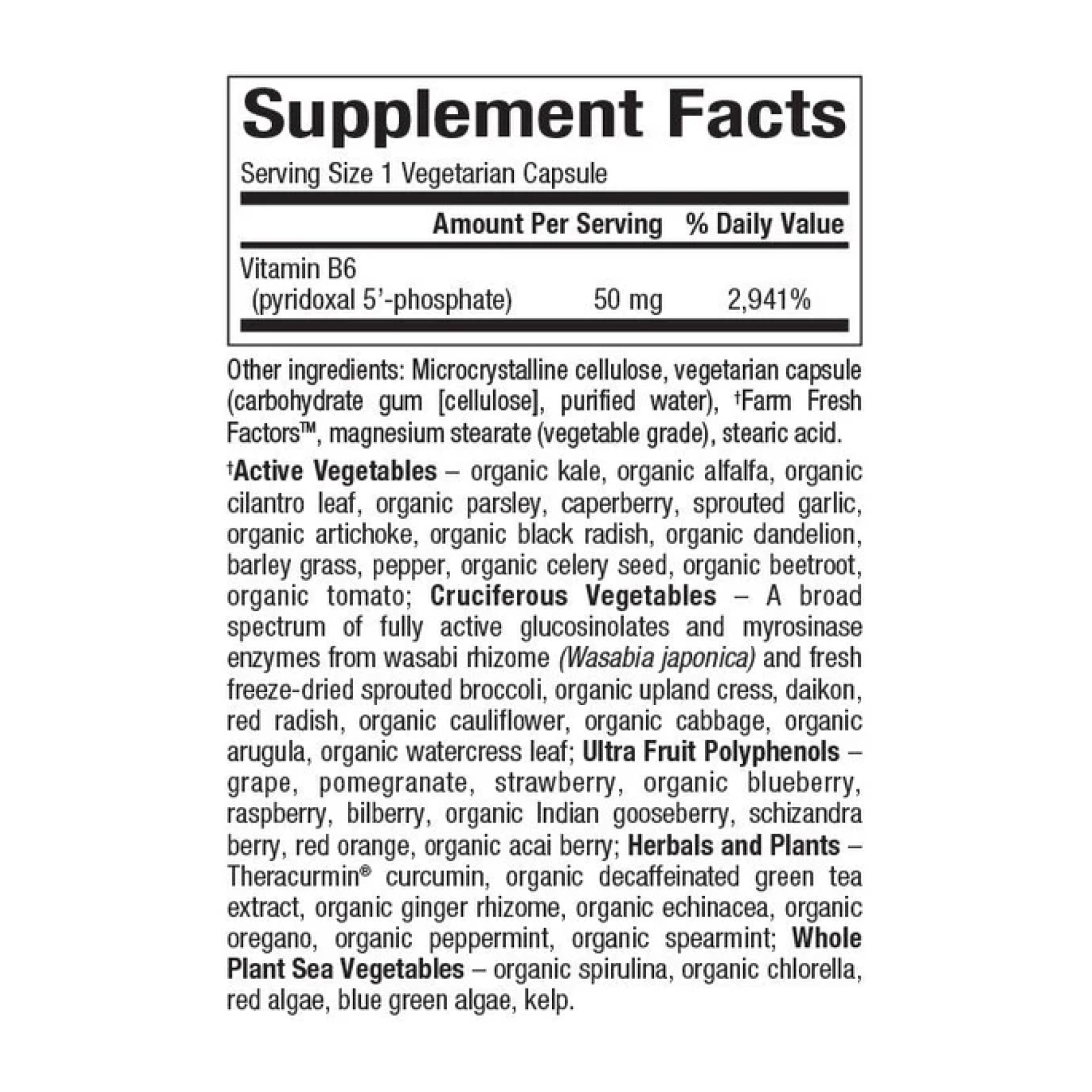 BioCoenzymated Pyridoxal 5'-phosphate 50mg - 30 vcaps фото2