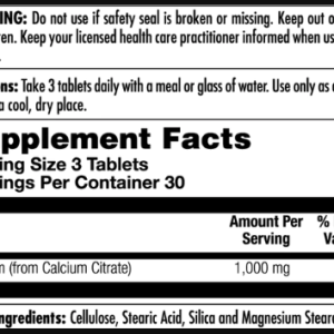 Calcium Citrate 1000mg - 90 tabs фото2