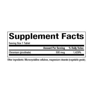 Chromium Picolinate 500mcg - 90 tabs фото2