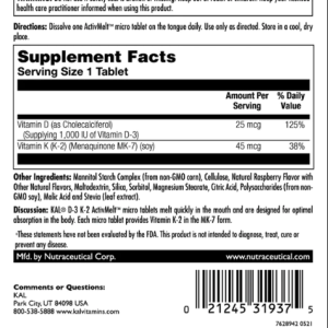 D3 & K2 25mcg - 60 tabs Raspberry фото2