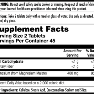Magnesium Malate 400mg - 90 tabs фото2