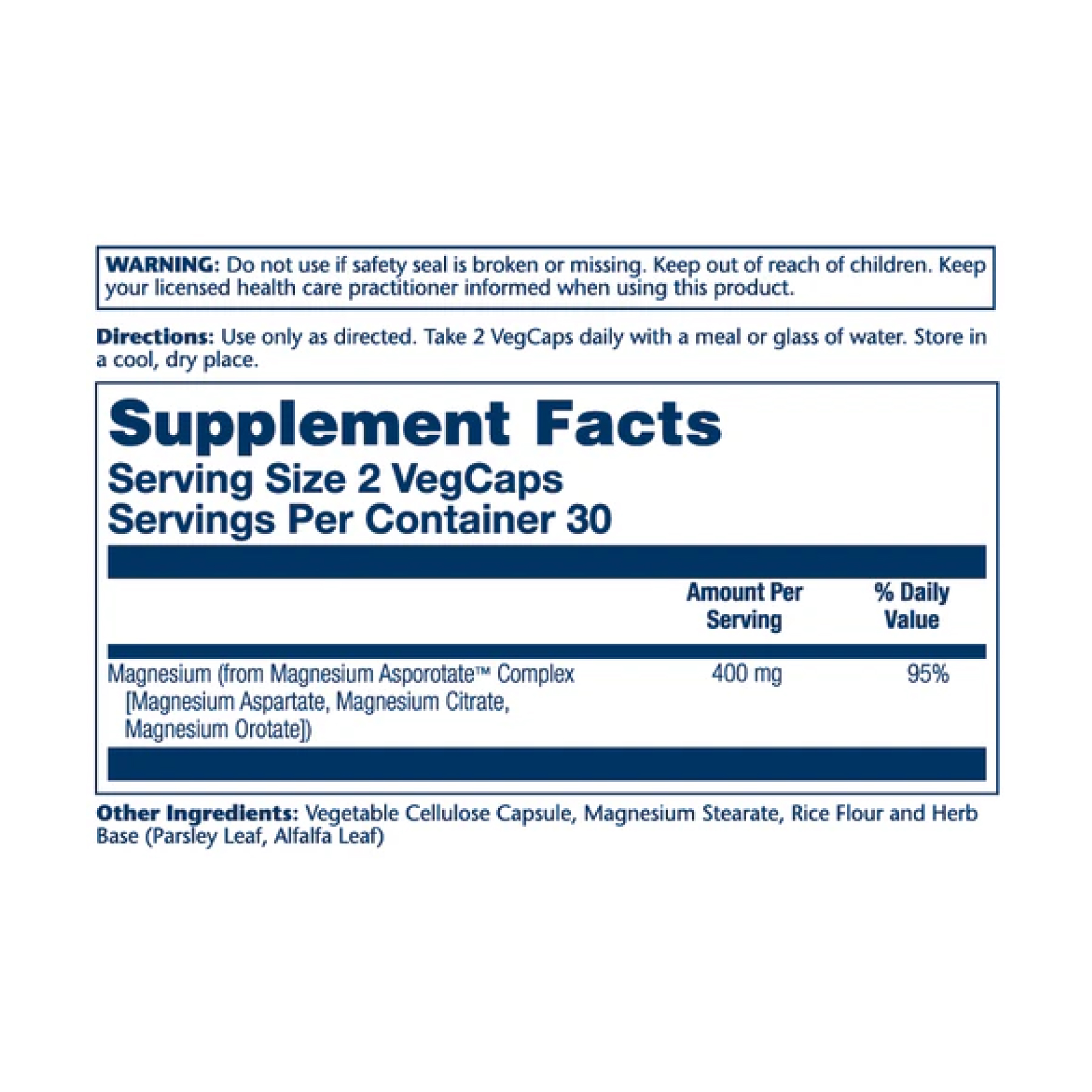 Magnesium Asporotate 400mg - 60 vcaps фото2