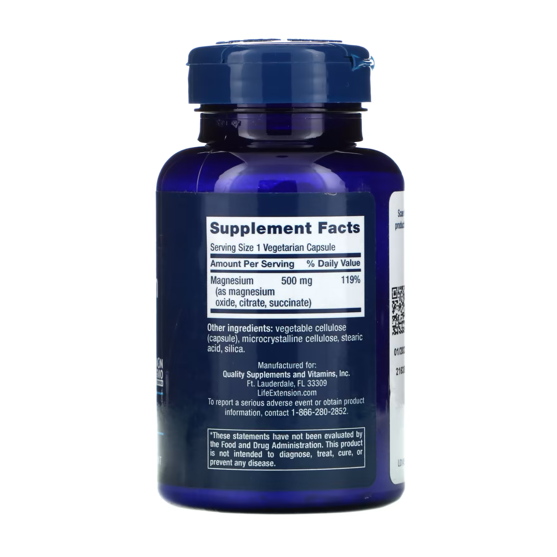 Magnesium Caps 500 mg - 100 vcaps фото2