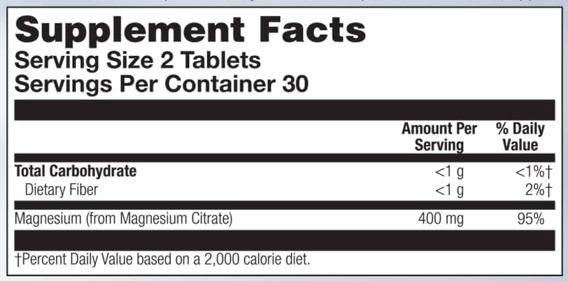 Magnesium Citrate 400mg - 60 tabs фото2
