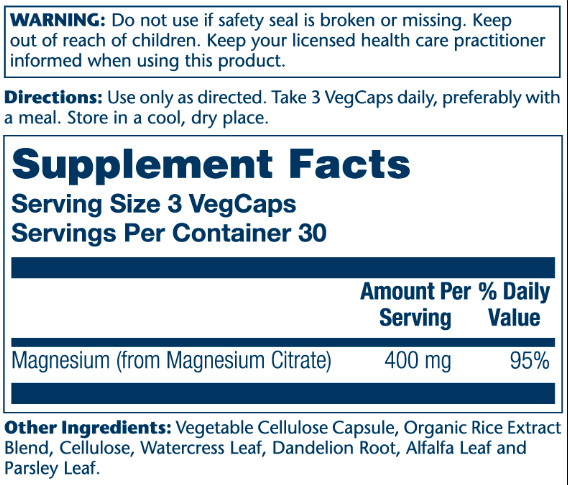 Magnesium Citrate 400mg - 90 vcaps фото2