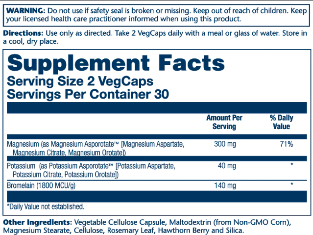 Magnesium & Potassium Asporotate - 60 vcaps фото2