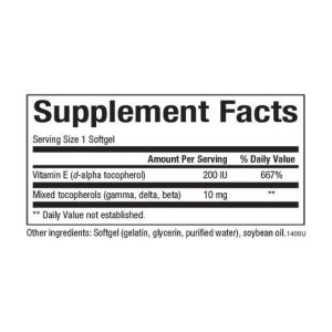 Mixed Vitamin E 134 mg (200 IU) - 90 softgels фото2
