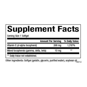 Mixed Vitamin E 268 mg (400 IU) - 90 softgels фото2