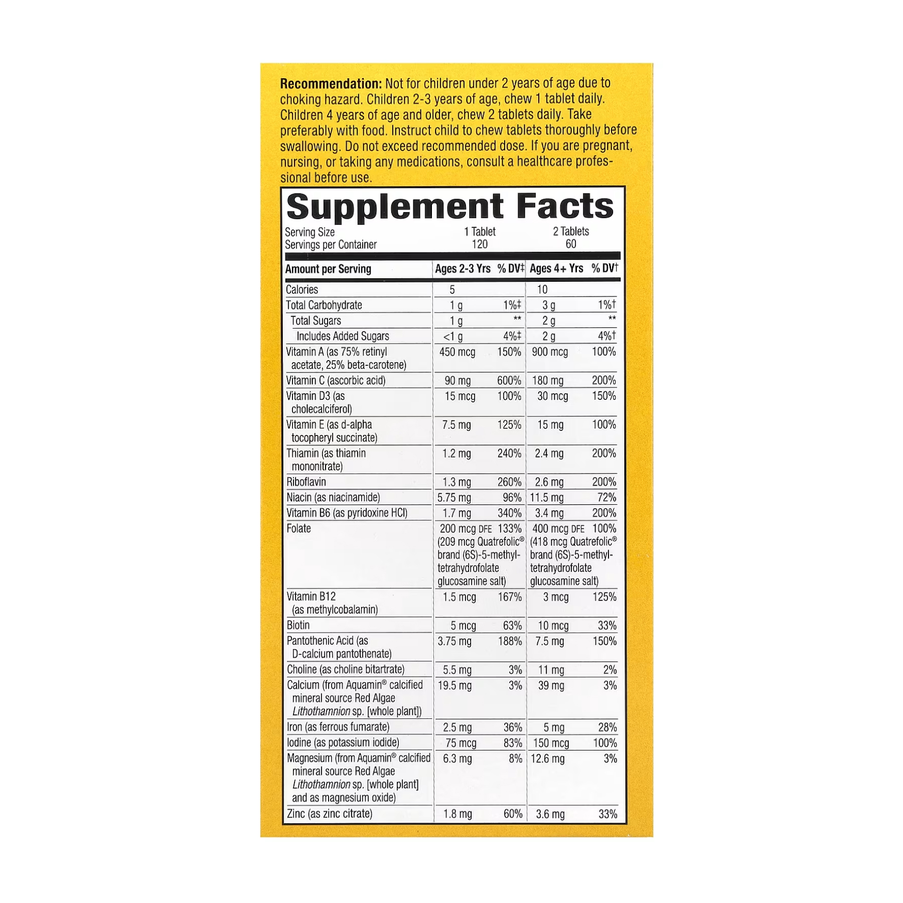 Alive! Children's Chewable Multivitamin - 120 tabs Orange and Berry фото3