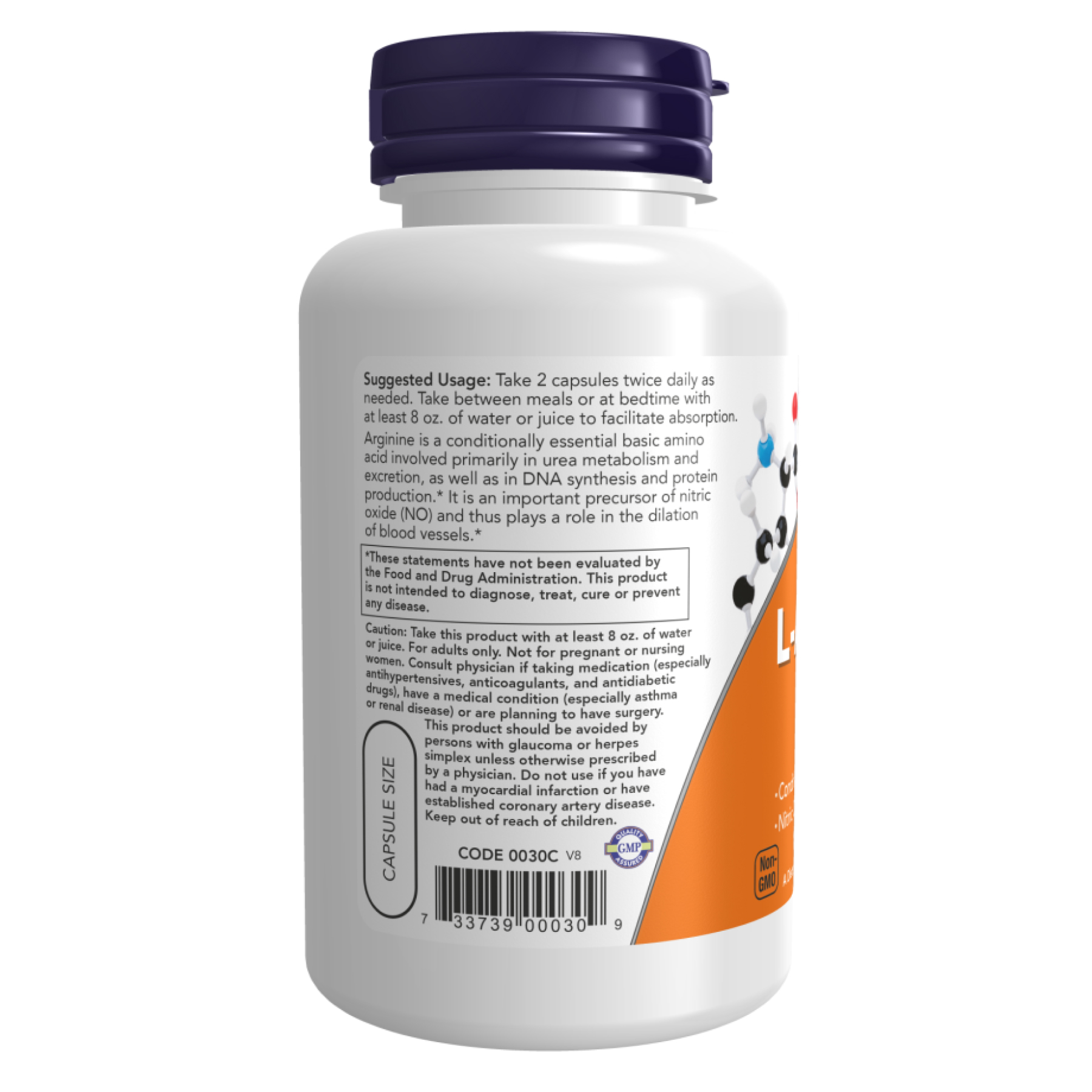 L-Arginine 500mg - 100caps фото3