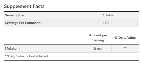 Melatonin 5 mg - 120 tabs фото2