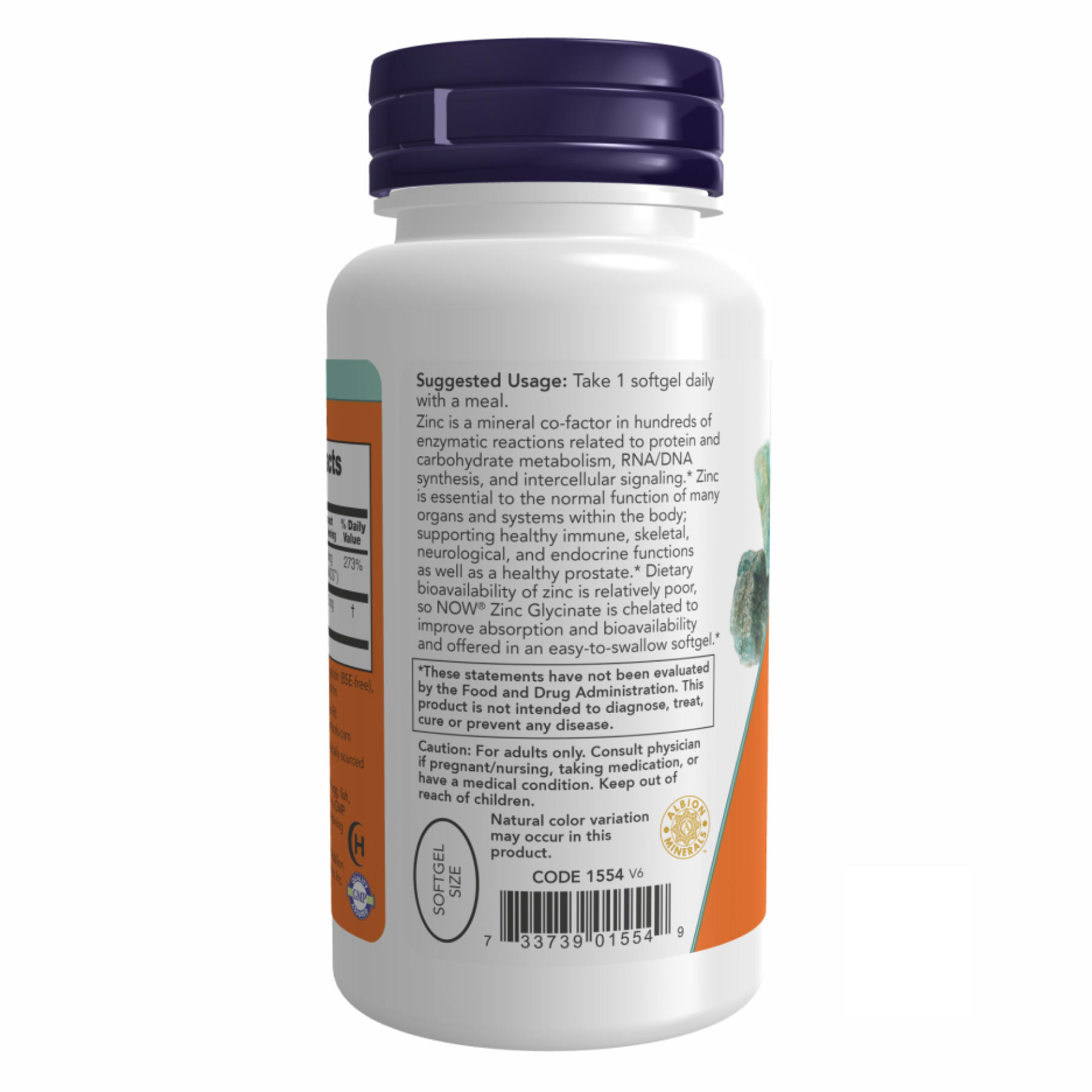 Zinc Glycinate 30mg - 120 sgels фото3