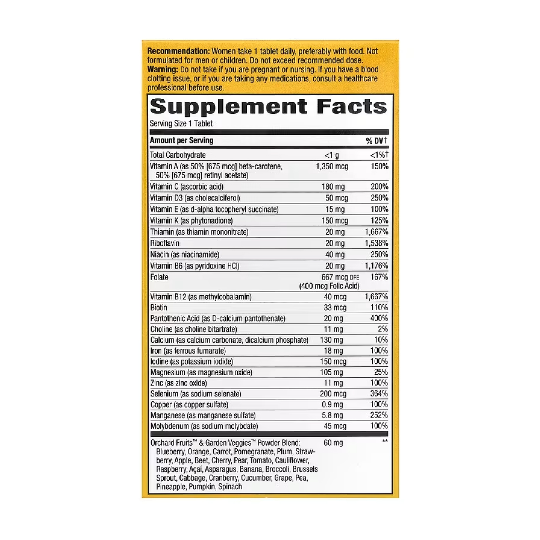 Once Daily Women Ultra Multivitamin- 60 tabs фото2