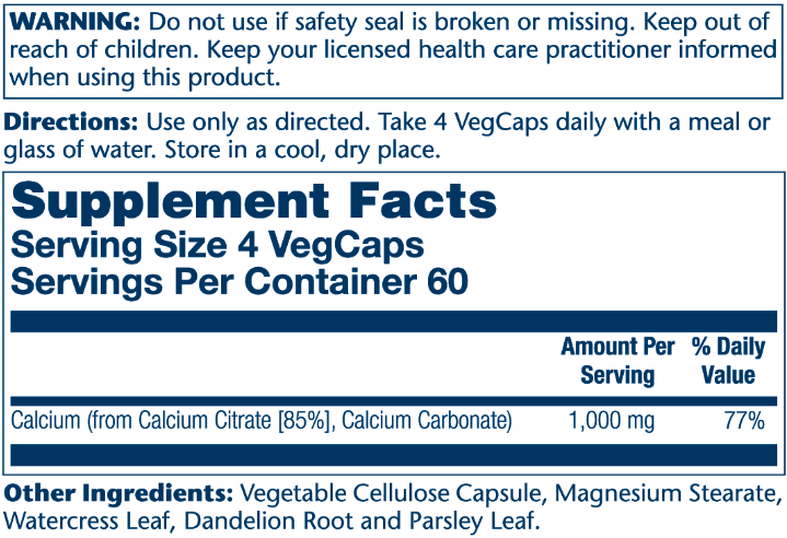 Calcium Citrate 1000mg - 240 vcaps фото2