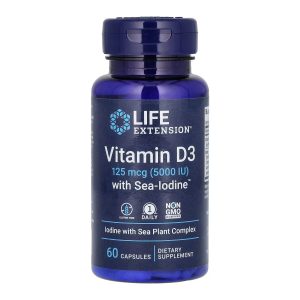 Vit D3 with Sea-Iodine™ 125 mcg (5000 IU) - 60 caps фото1