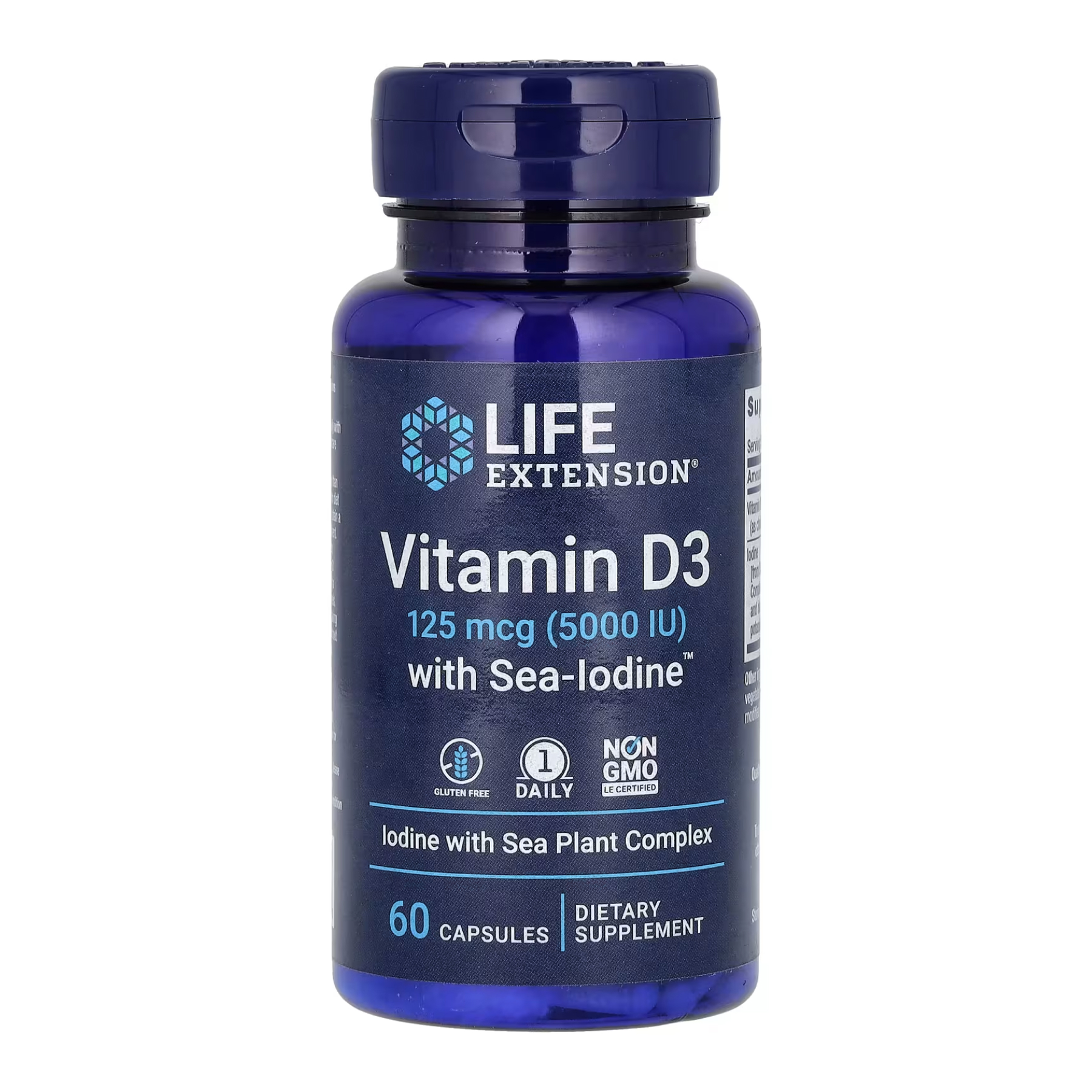 Vit D3 with Sea-Iodine™ 125 mcg (5000 IU) - 60 caps фото1