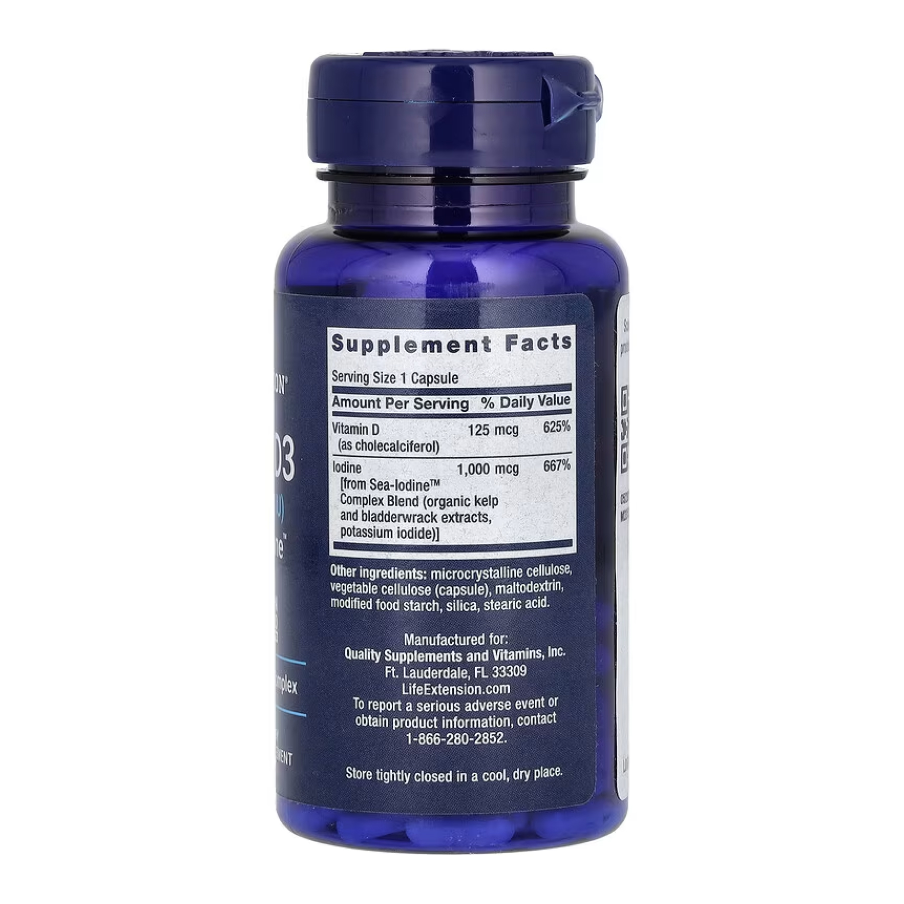 Vit D3 with Sea-Iodine™ 125 mcg (5000 IU) - 60 caps фото2