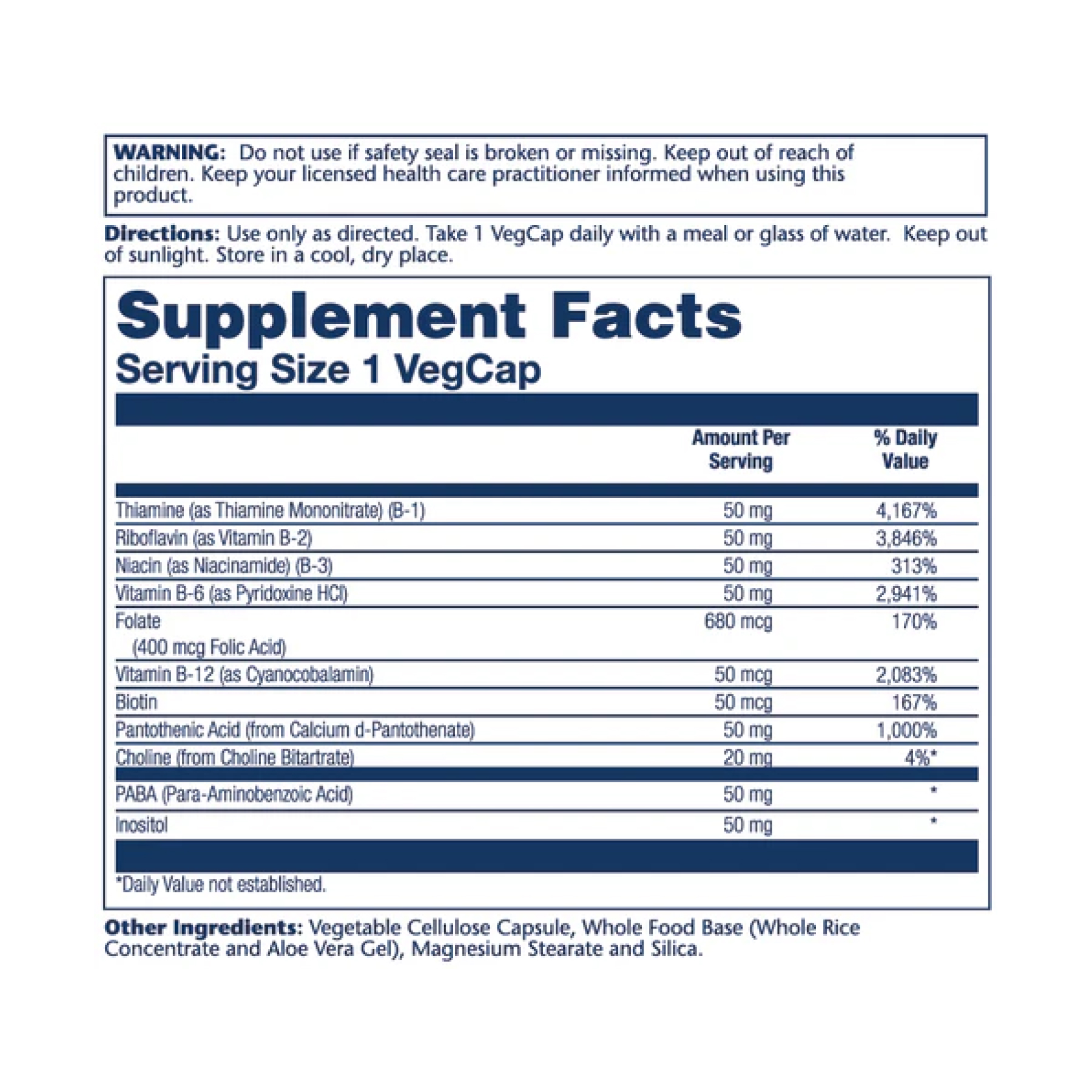 Vitamin B-Complex 50mg - 50 vcaps фото2