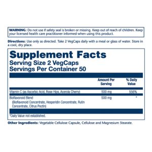 Vitamin C & Bioflavonoids 1:1 500mg - 100 vcaps фото2
