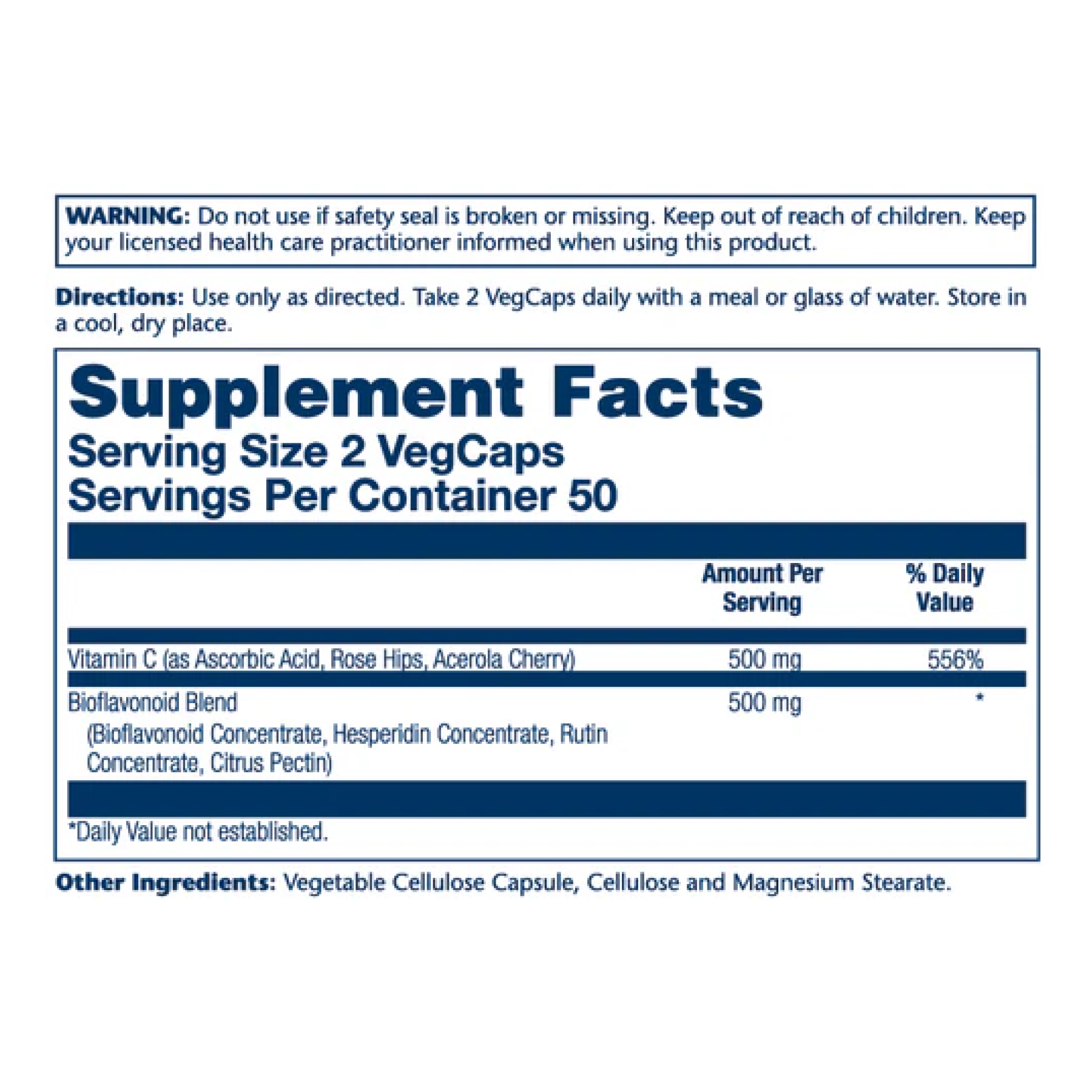 Vitamin C & Bioflavonoids 1:1 500mg - 100 vcaps фото2