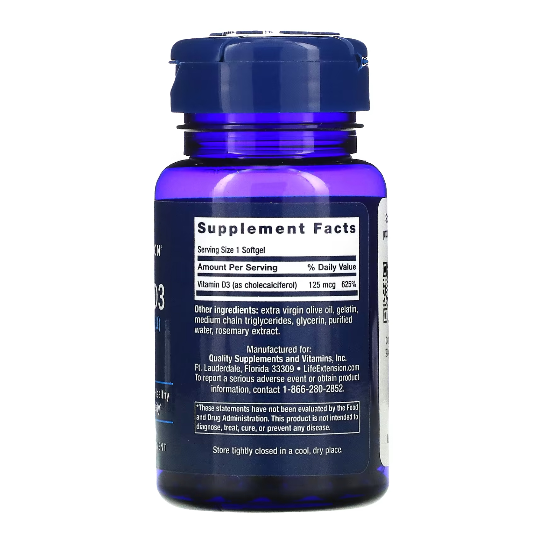 Vitamin D3 125 mcg (5000 IU) - 60 softgels фото2