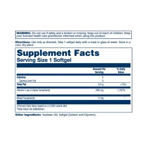 Vitamin E d-Alpha Tocopherol 268mg - 50 softgels фото2