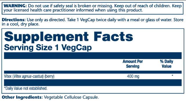Vitex Berry Extract 400mg - 100 vcaps фото2