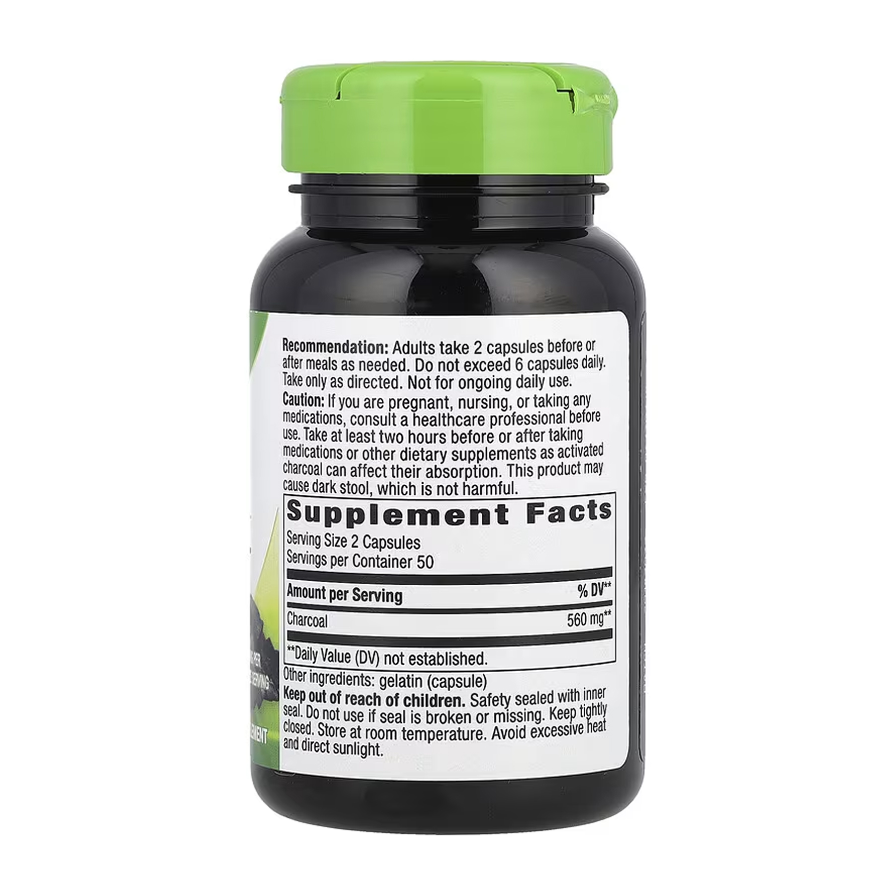 Activated Charcoal - 100 caps фото2