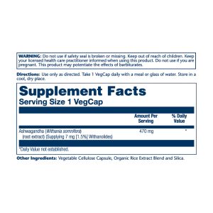 Ashwaganda Root Extract 470mg - 60vcaps фото2