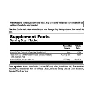 B6 B12 Methyl Folate - 60 tabs Mixed Berry фото2