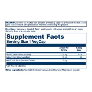 Beta Glucan with Vitamin C 10mg - 60 vcaps фото2