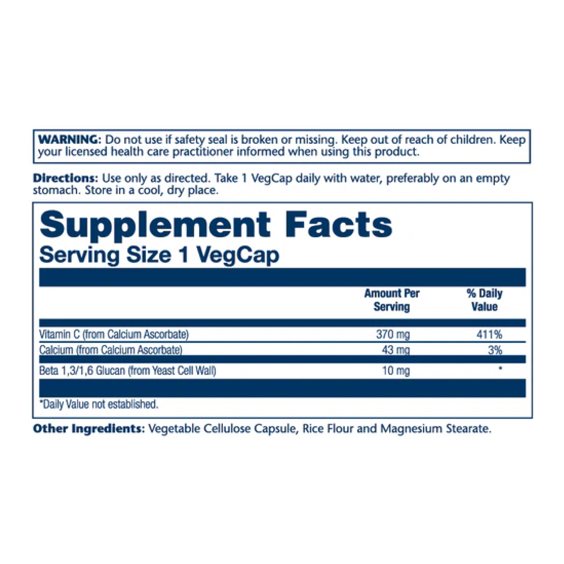 Beta Glucan with Vitamin C 10mg - 60 vcaps фото2
