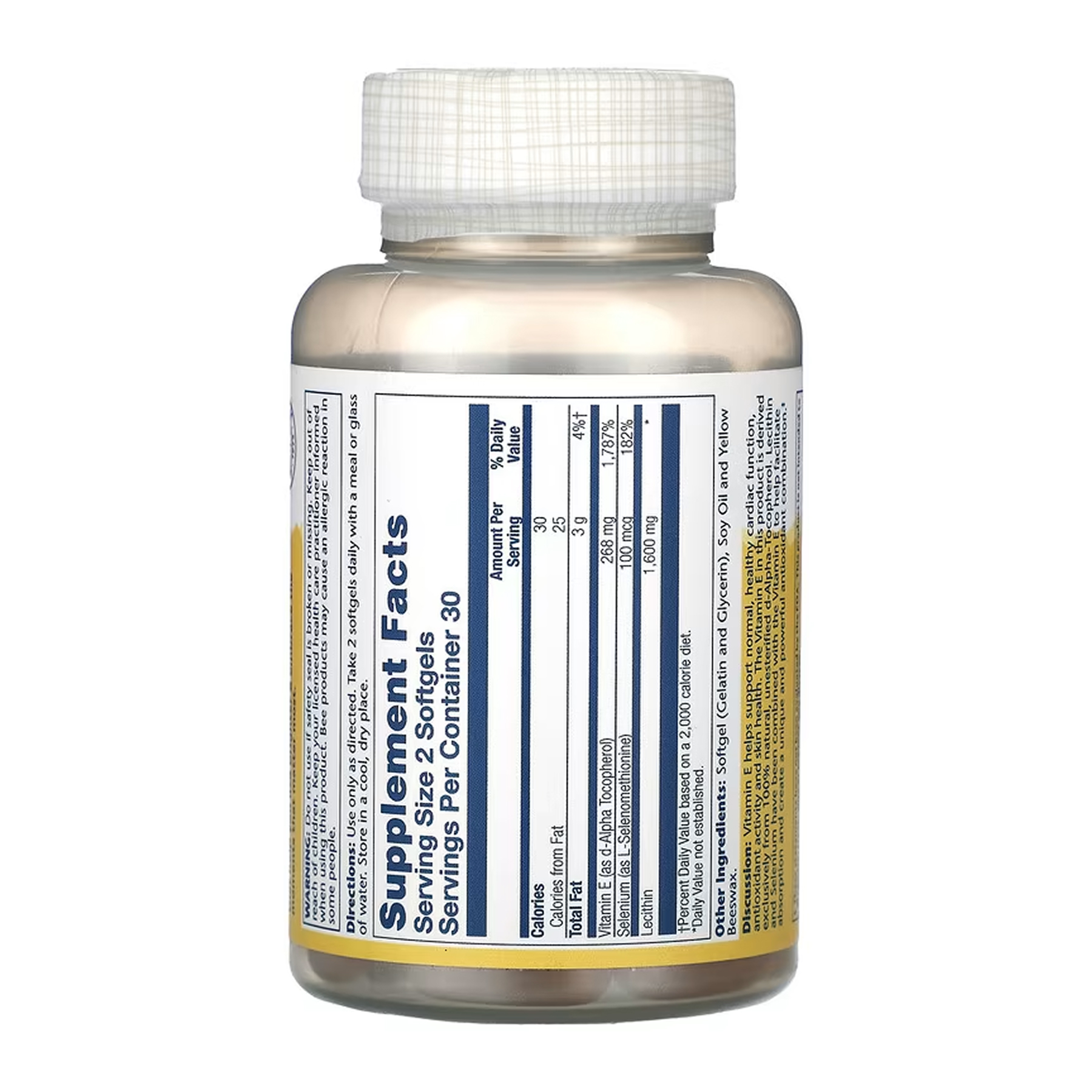 Bio Vitamin E with Selenium 268mg - 60 softgels фото2