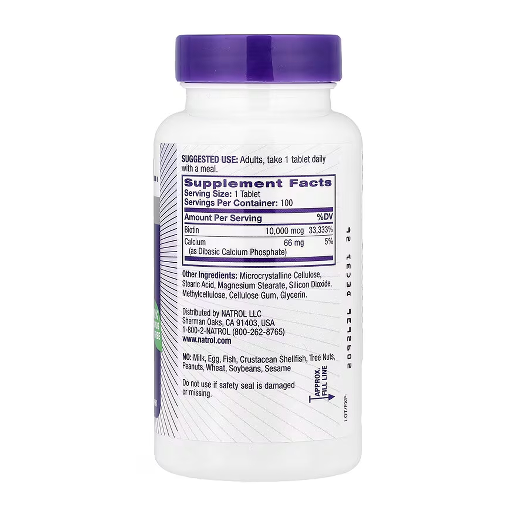 Biotin 10,000mcg - 100 tabs фото2