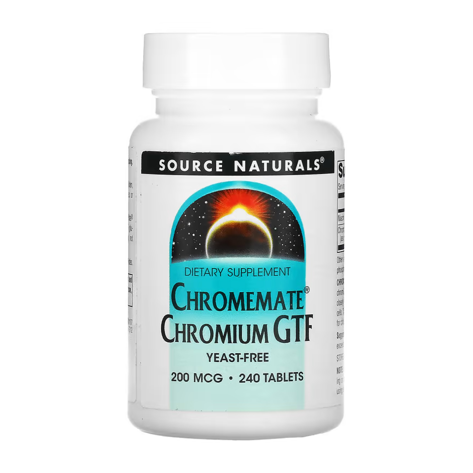 ChromeMate® Chromium GTF 200 mcg, Yeast Free - 240 tabs фото1
