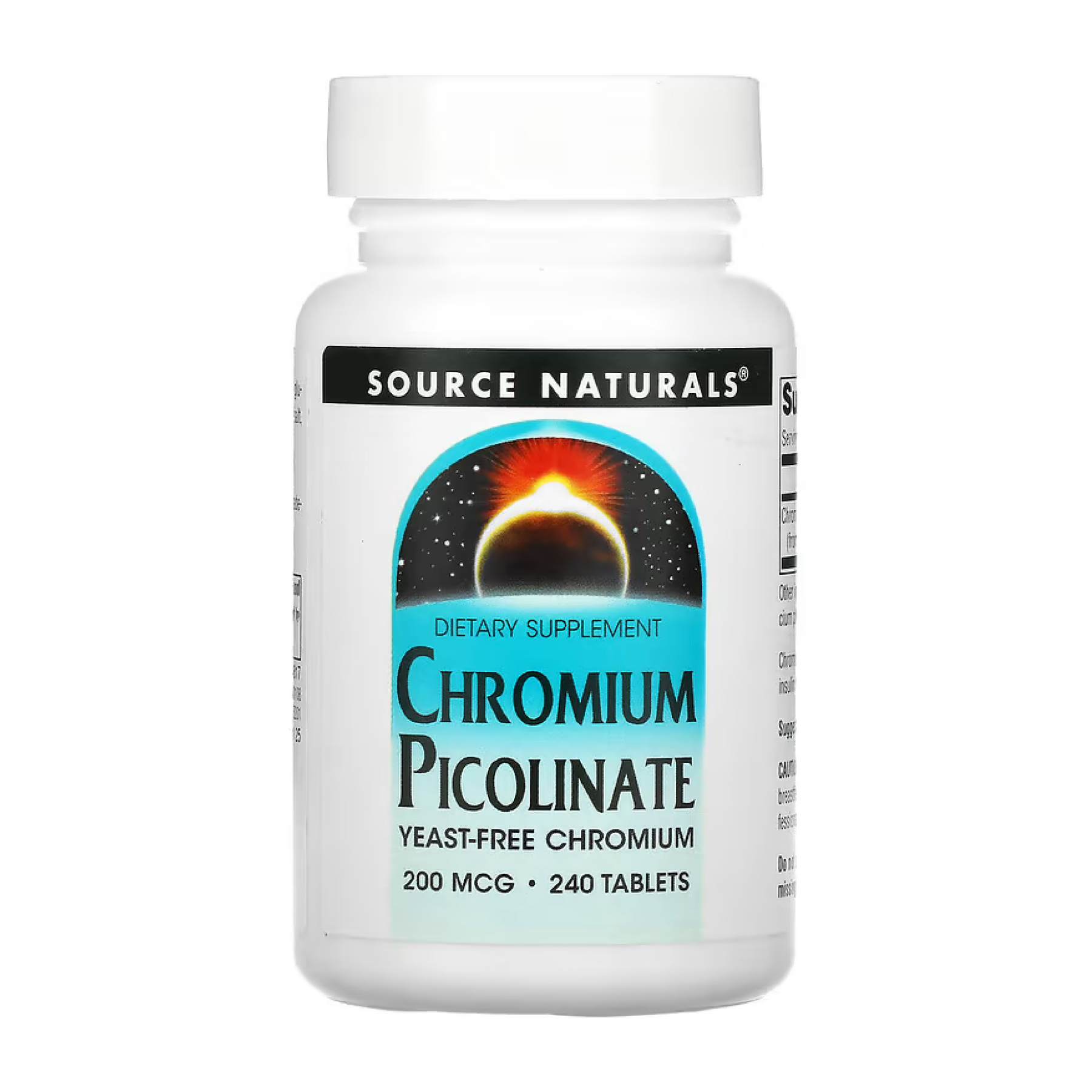 Chromium Picolinate 200 mcg, Yeast Free - 240 tabs фото1