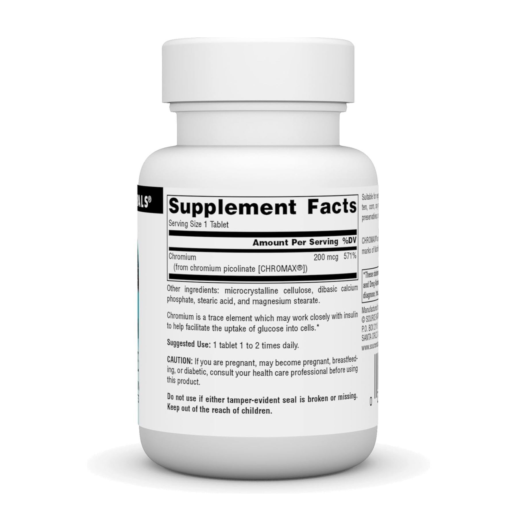 Chromium Picolinate 200 mcg Yeast Free - 60 tabs фото2