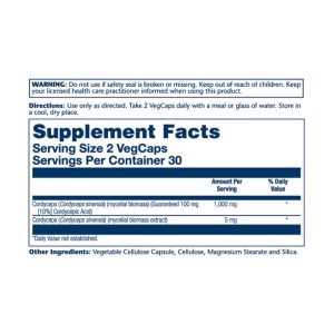 Cordyceps Mushroom Extract 500mg - 60 vcaps фото2