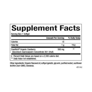 CranRich®️ Super Strength Organic Cranberry Concentrate 500mg - 90 softgels фото2