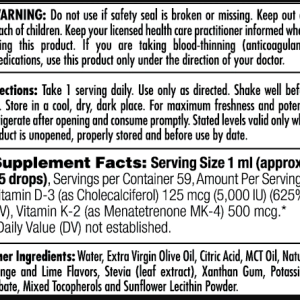 D3 K2 DropIns 125mcg - 2 oz Citrus фото2