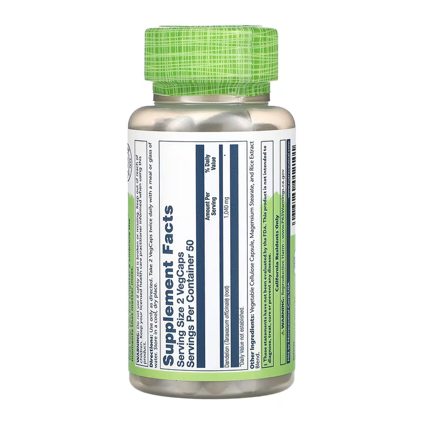 Dandelion Root 520mg - 100 vcaps фото2