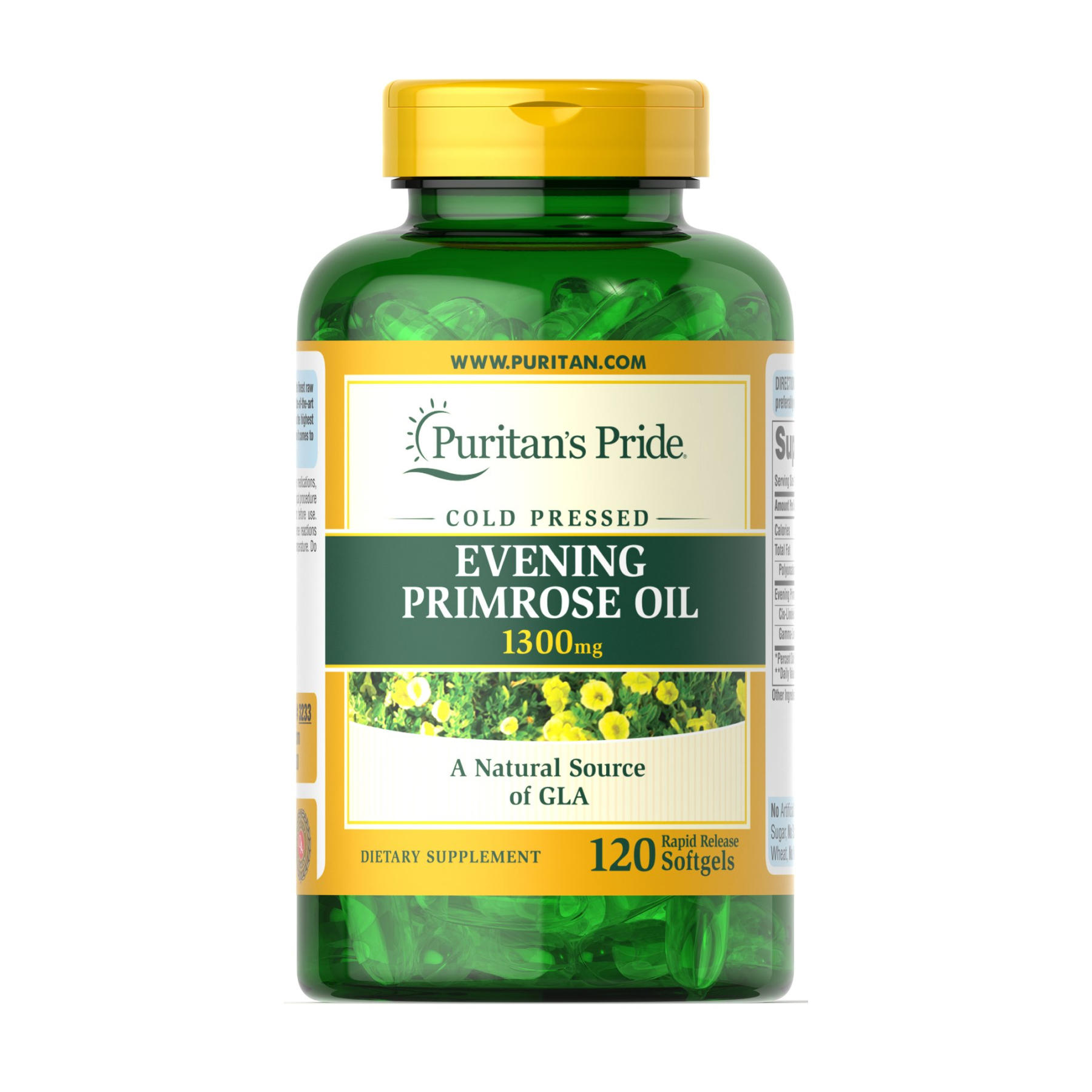 Evening Primrose Oil 1300 mg with GLA - 120 softgels фото1