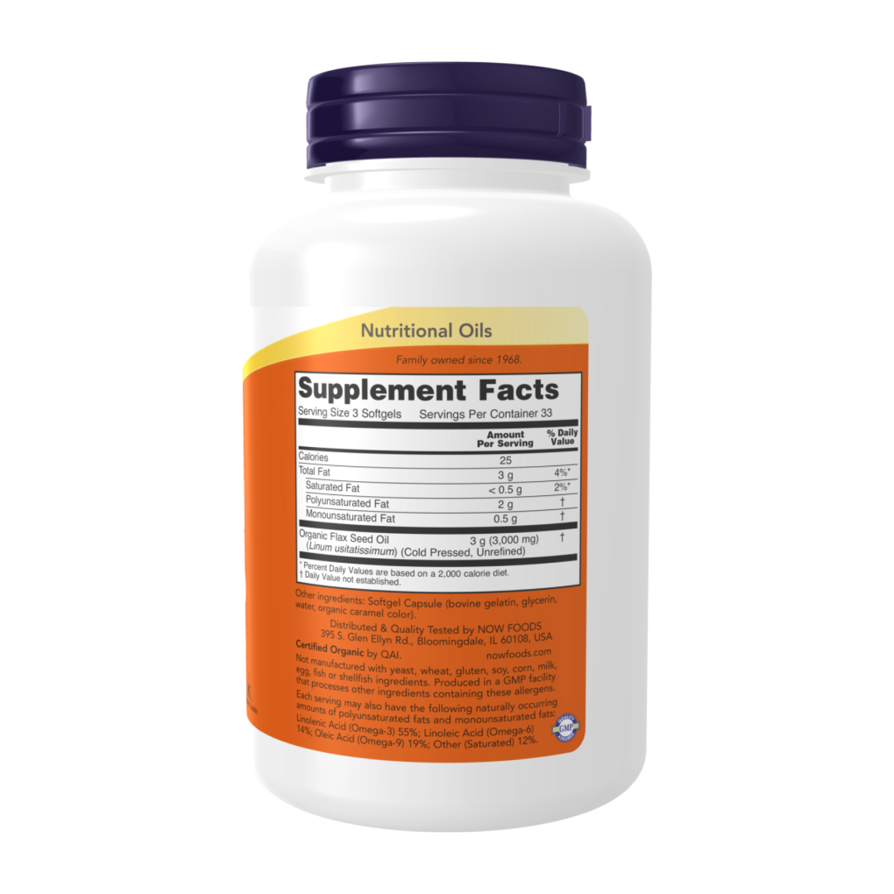 Flax Oil 1000mg - 100 softgels фото2