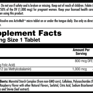 Folic Acid Methyl B-12 800mcg - 60 tabs Raspberry фото2