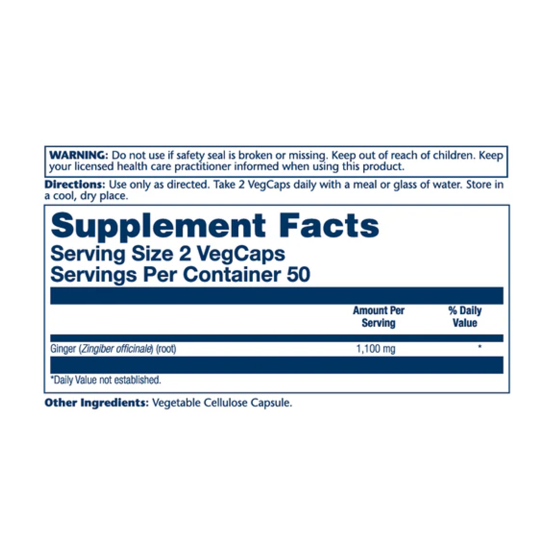 Ginger Root 1100mg (2 serv. of 550mg) - 100 vcaps фото2