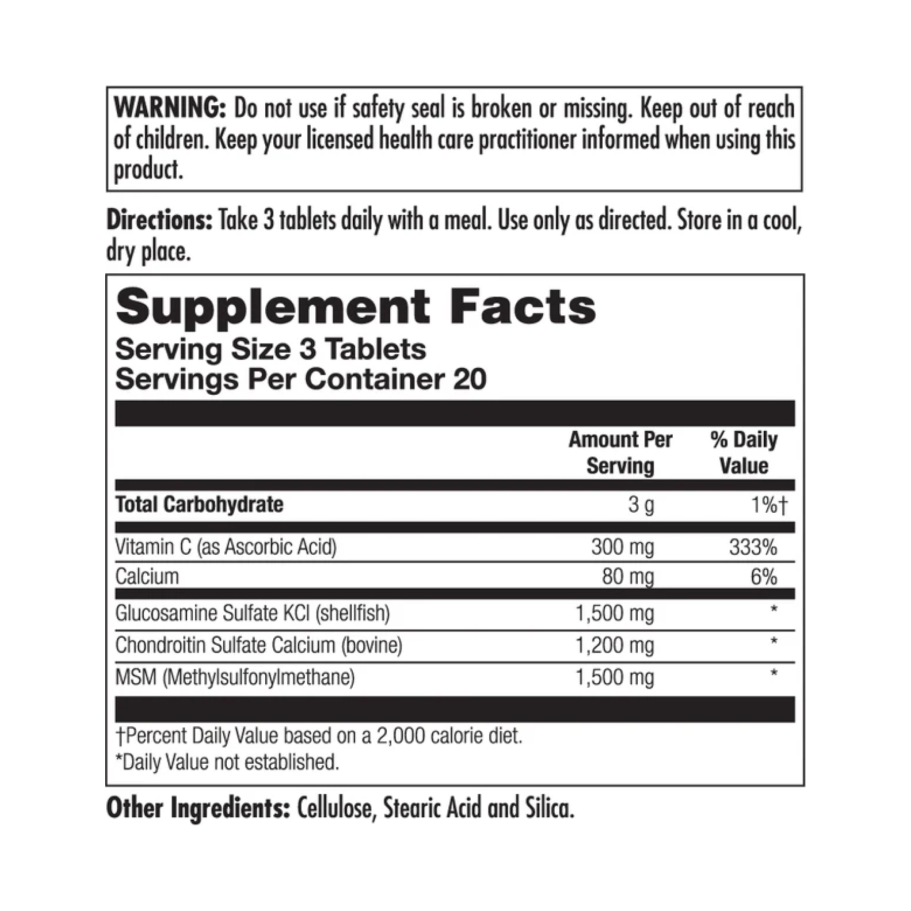 Glucosamine Chondroitin MSM - 60 tabs фото2